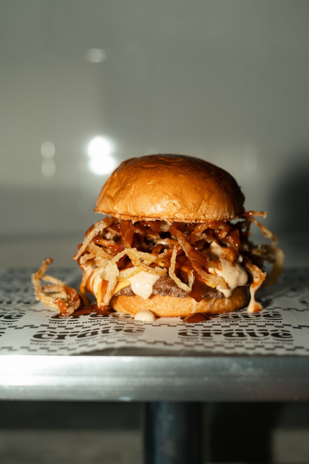 Crave fried onion smash burger